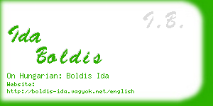 ida boldis business card